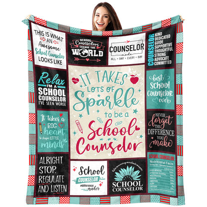 School Counselor Appreciation Gifts, Counselors Gift for Women Blanket 60"x 50", Gifts for School Counselors, Counselor Birthday Presents, Guidance Counselors Presents