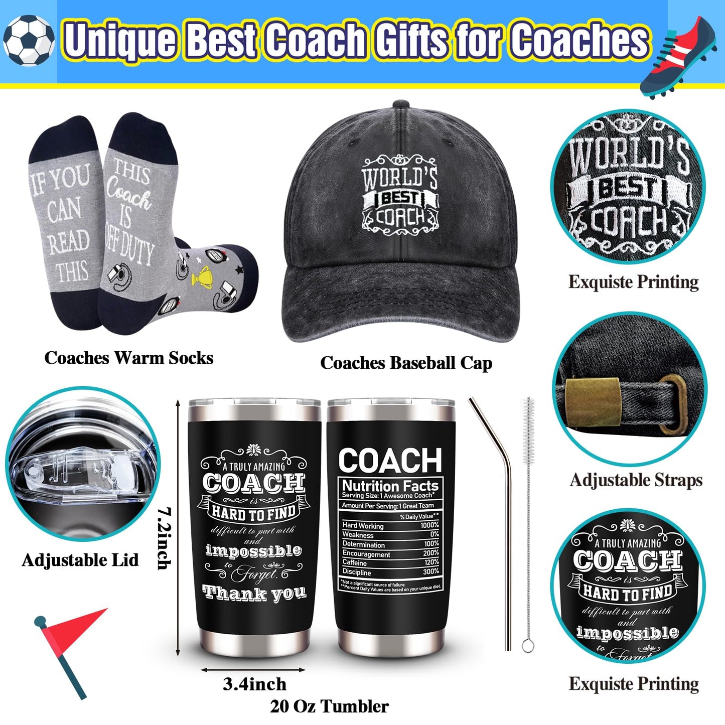 JTAMOHI Coaches Gifts, Best Coach Ever, Coach Appreciation Gift, Thank You Coach Gifts, Christmas Gift for Football, Basketball, Volleyball, Baseball, Softball, Swim Team, Hockey, Golf