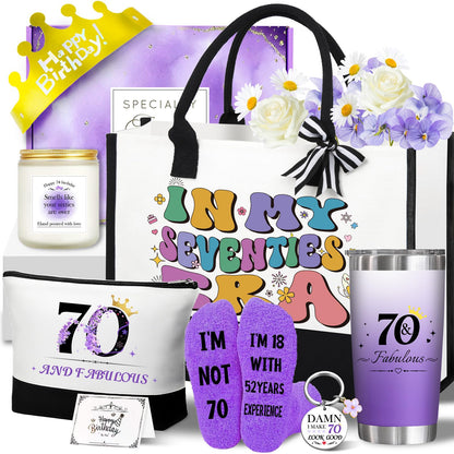Birthday Gifts for Women, Birthday Gifts Basket for Her, Fabulous Canvas Tote Bag Set, Gift for Mom Sister Friend