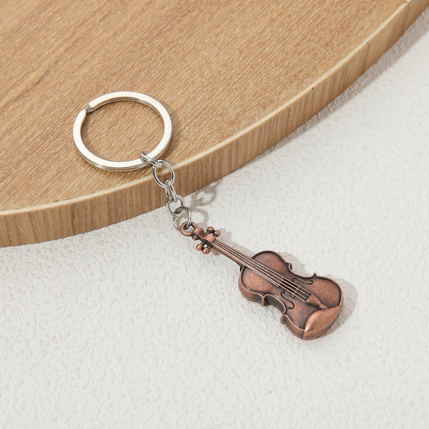 PHAETON 20PCS Violin Charm Metal Keyring Violin Keychain Violin Lover Gifts Music Themed Gift Violin Charm Metal Keychain Key Ring for Men and Women
