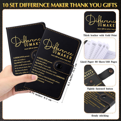 Marspark 10 Set Differen Marker Employee Appreciation Gifts Inspirational A5 Leather Notepad with Motivational Pens Thank You Gifts for Men Women Volunteer Staff Team Office Teacher Father's Day