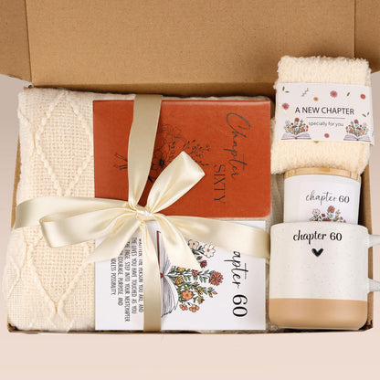 60th Birthday Gifts for Women, Unique Chapter 60 Year Old Birthday Gifts for Women Happy 60th Bday Gift Basket for Her Turning 60 Year Old Gift Box Ideas for Woman Wife Mom Grandma Sister Friend | Chapter 60