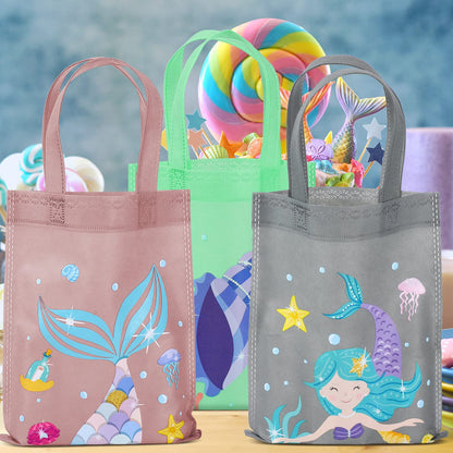 Ferraycle 36 Pcs Mermaid Party Favors Bags, Under The Sea Goodie Bags for Girls Birthday, Ocean Sea Animal Treat Pouches, Mermaid Birthday Party Supplies