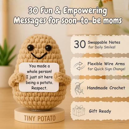 Funny Pregnancy Gift for 1st Mothers Day - Tiny Potato Crochet with 30 Empowering Cards for Expecting Soon to Be Moms | New Baby Pregnancy Announcement Present Idea - Gender Reveal for Pregnant Women