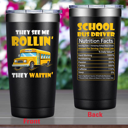 Grifarny Bus Driver Appreciation Gifts - Buses Drivers Gifts for Men, Women - Buses Drivers Christmas Gift - School Bus Driver Tumbler Cup 20 oz