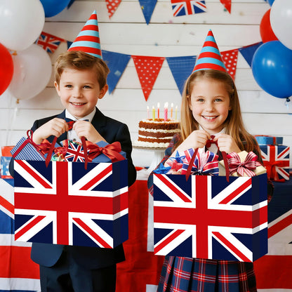 Neptniopllab Great British UK England Flag Gift Bag with Card & Wrapping Papers,United Kingdom Theme Party Decorations Gift Bag for GB National Day of GB,Carnival,Birthday,Goodie Treat Bag
