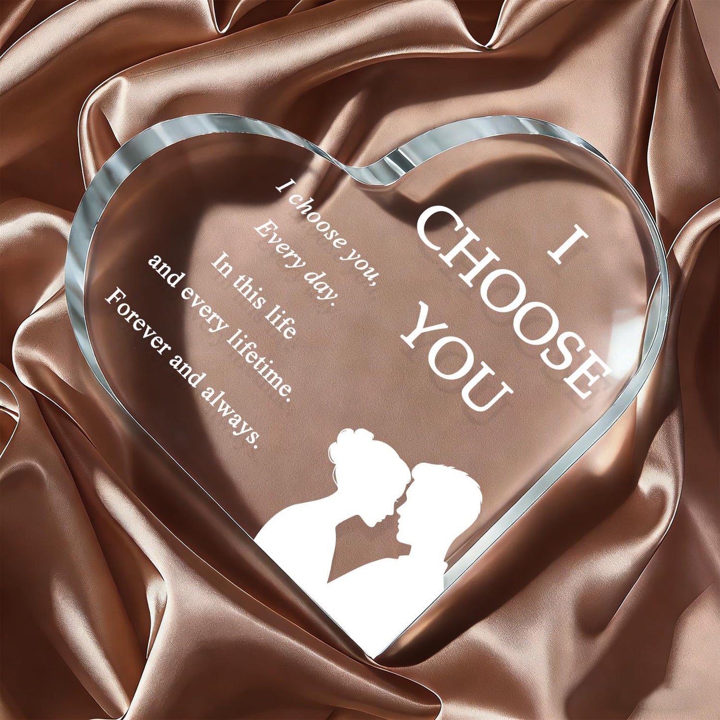 Birthday Gifts for Girlfriend Boyfriend Wife Husband, I Choose You Gifts for Him Her – Acrylic Heart Plaque Romantic Gift, Anniversary Wedding Valentine's Day Birthday Gift Home Decor