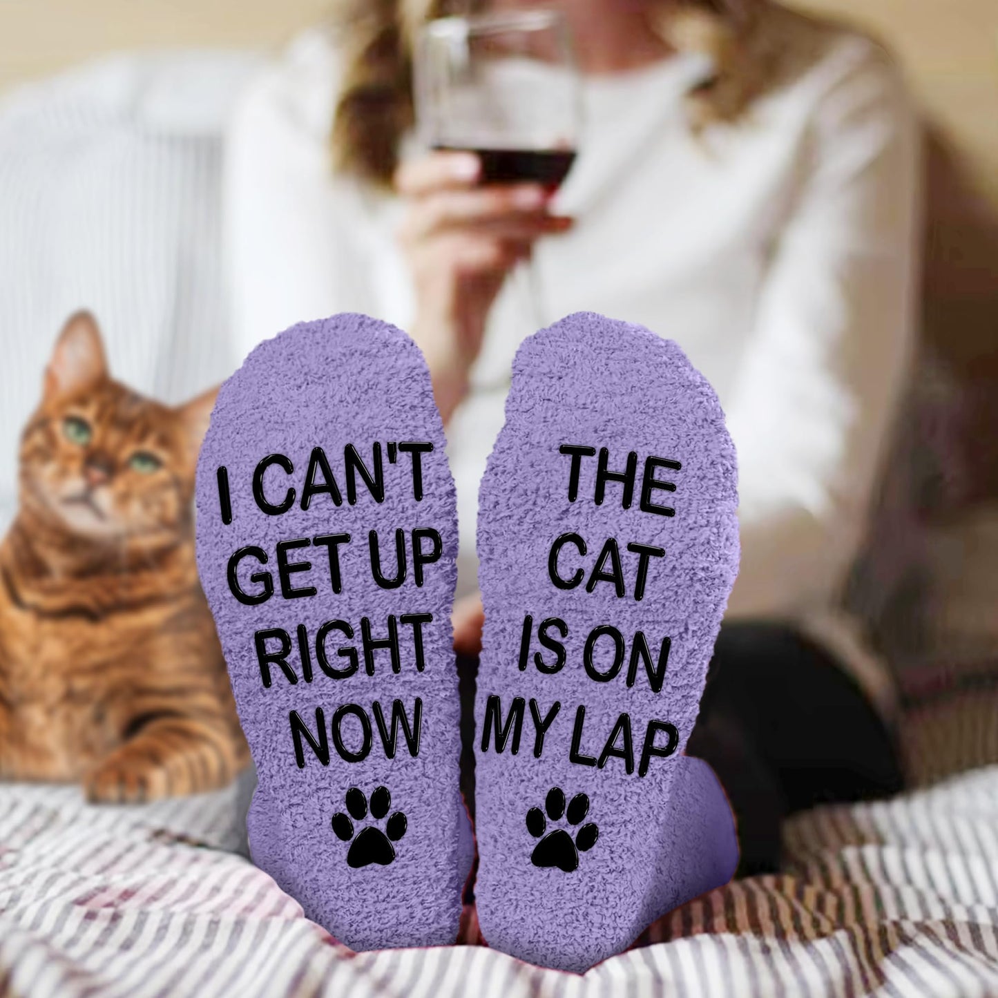 Funny Gifts For Men, Women – Fuzzy Cat Dog Sock For Dad Mom - Christmas Gifts, Stocking Stuffers for Animal Lovers