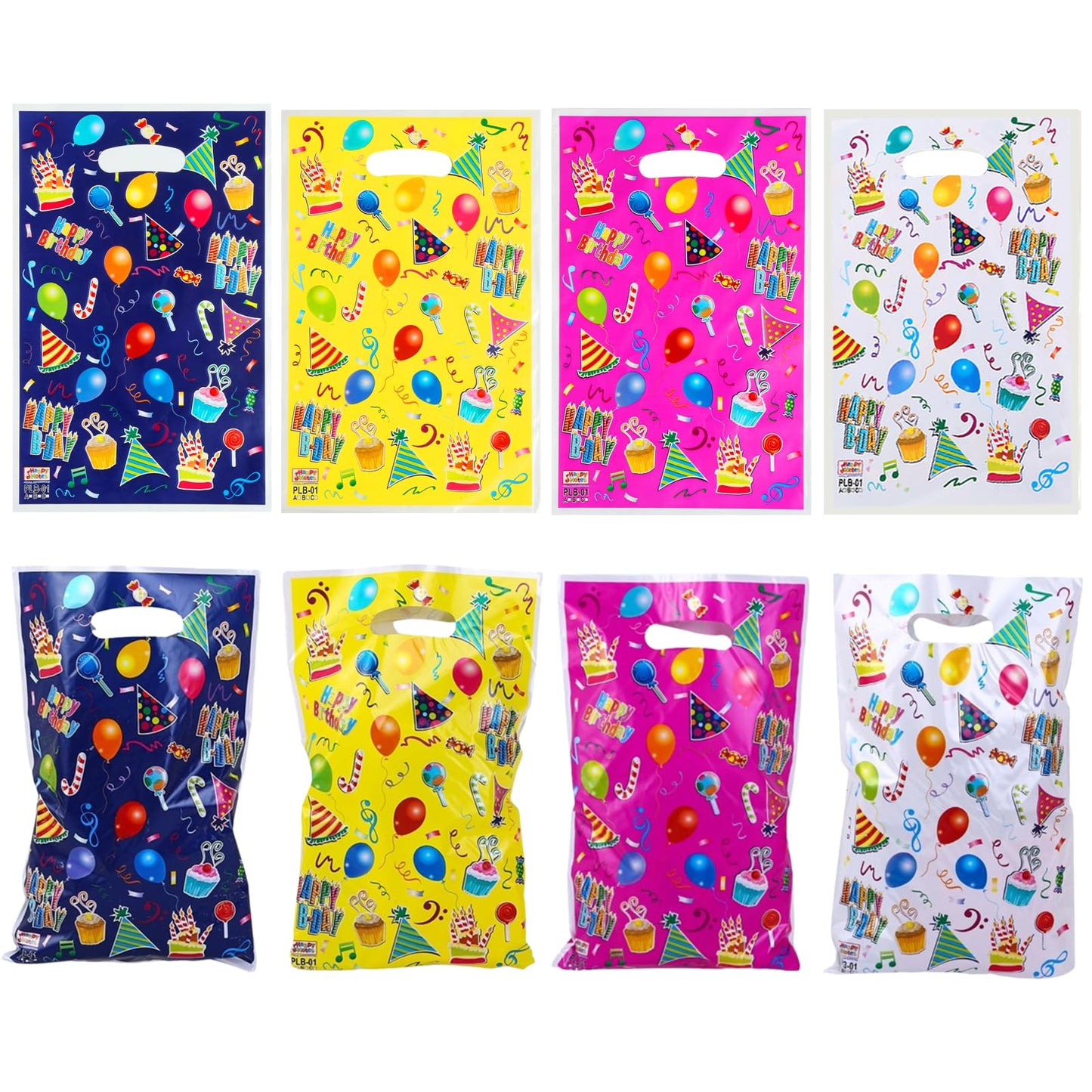 PACKSISTER Durable Plastic Goodie Party Favor Bags with Handles for Birthday, Loot Treat for Return Gifts(20Pcs)