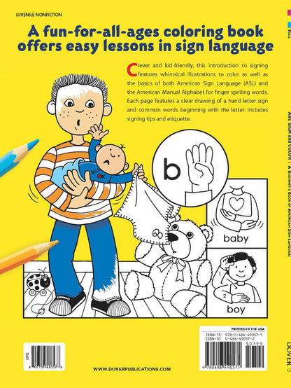 ABC Sign and Color: A Beginner's Book of American Sign Language (Dover Kids Activity Books)