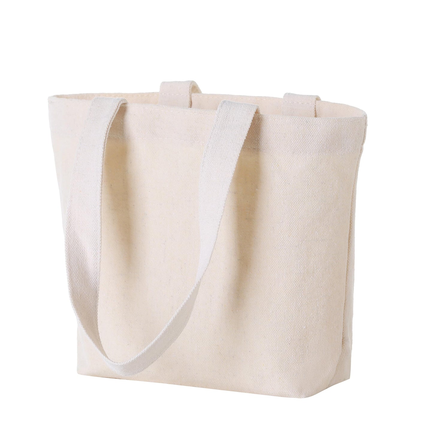 10×8×3 Inch - Small Canvas Tote Bags for Kids Mini Gift Bulk for Painting DIY Arts & Crafts Thick Fabric Bland Bags