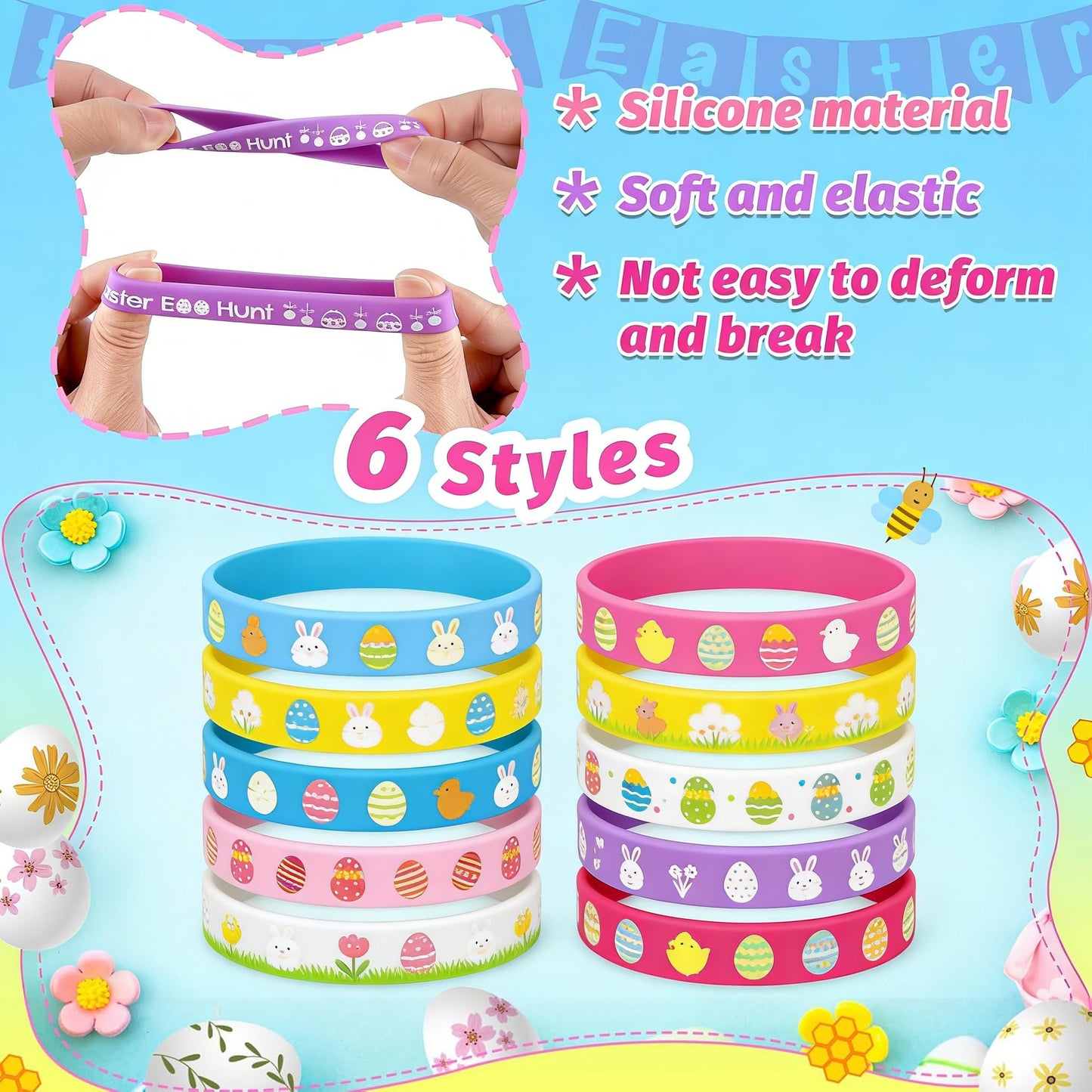 132 Pcs Easter Egg Fillers,Easter Party Favors for Kids Boys Girls,Plastic Easter Basket Stuffers,Bulk Small Toys for Easter Eggs Hunt Gift Goodie Bags Stuffers Classroom Prizes Party Filling Treats