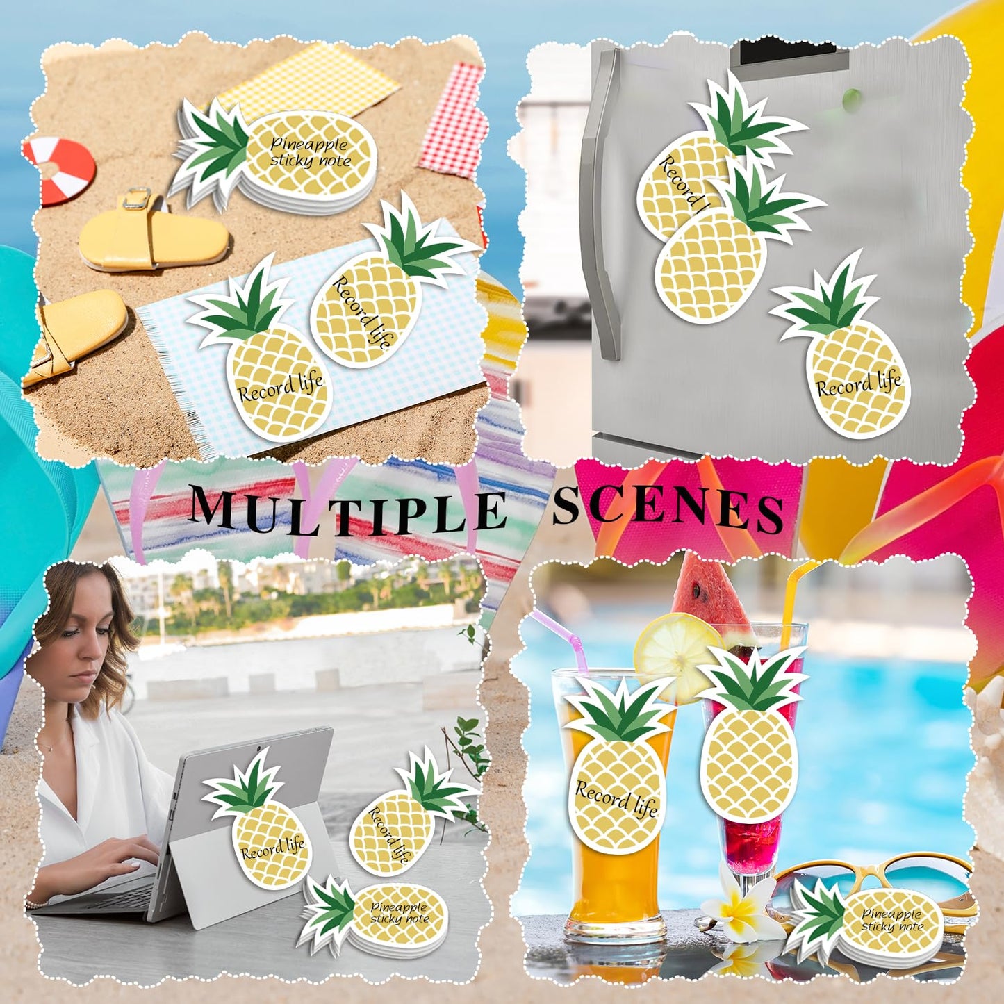 12 Pcs Pineapple Shape Sticky Notes Pineapple Sticky Note Pad Cute Fruit Self Stick Note Pads Self Adhesive Paper Message Note for Home Office School Stationery Supplies Party Gift