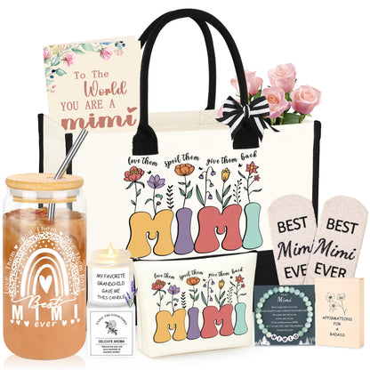 DOGMEM Mimi Gifts, Mimi Gift for Grandma, Birthday Gifts for Mimi Grandma Gift Set Ideas Grandma Birthday Gift