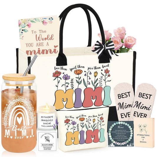 DOGMEM Mimi Gifts, Mimi Gift for Grandma, Birthday Gifts for Mimi Grandma Gift Set Ideas Grandma Birthday Gift