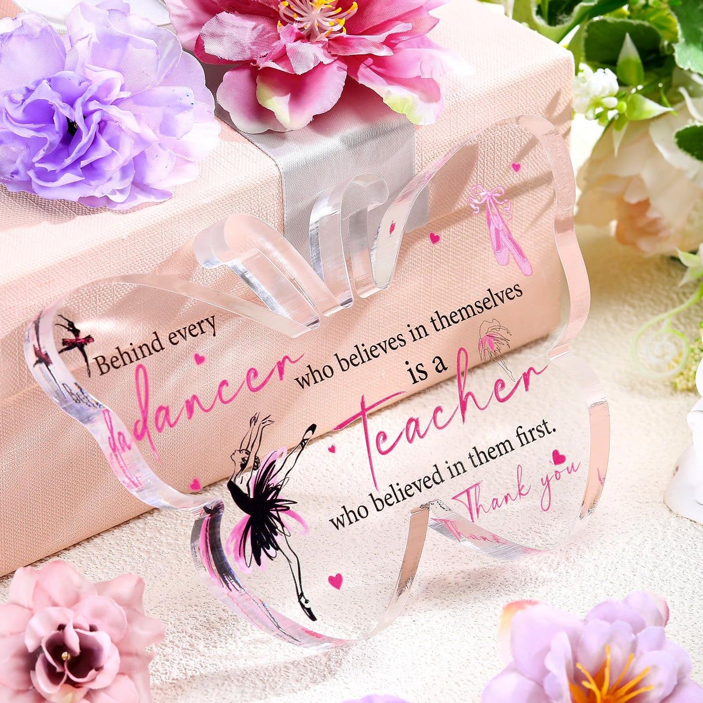 Dancer Teacher Appreciation Gifts for Women Acrylic Graduation Thank You Teacher Gift from Student End of Year Present for Office Desk Decor Paperweight Keepsake