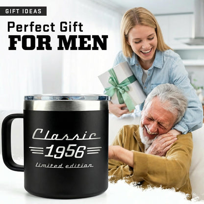 70th Birthday Gifts for Men, Dad - Mens Birthday Gift Ideas, Dad Birthday Gift, mens Gifts Ideas - Funny, Gag Gifts for Men - 1956 Birthday Gifts for Men Mug 14Oz Stainless Steel
