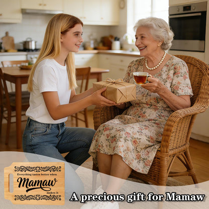 Mamaw Gifts - Mamaws Cutting Board, Christmas & Mother's Day Birthday Gifts