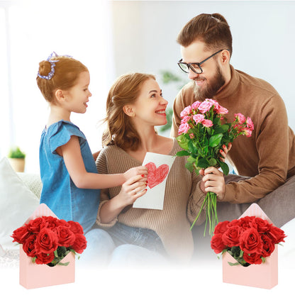 PATIKIL Florist Bouquet Envelope Box, 20 Pack Flower Bouquet Package Gift Folding Paper Boxes for Wedding, Party, Birthday, Mother's Day, Pink
