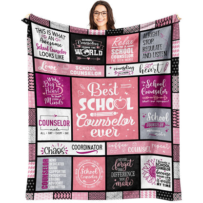 School Counselor Gifts - School Counselor Appreciation Gifts - Guidance Counselor Gifts for Women - Gifts for School Counselor on Retirement Birthday Soft Throw Blanket 60"X50"