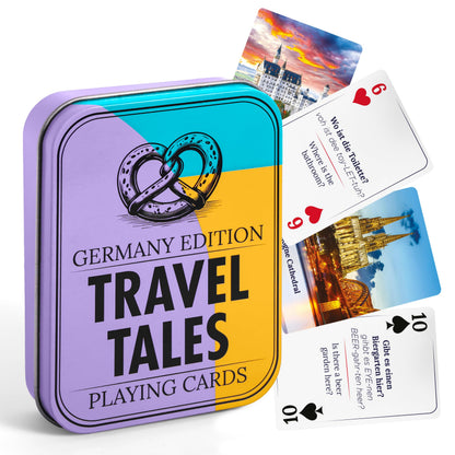 All7s Travel Tales Germany Edition - German Playing Cards for Adults - Language Learners - Gift for Travelers