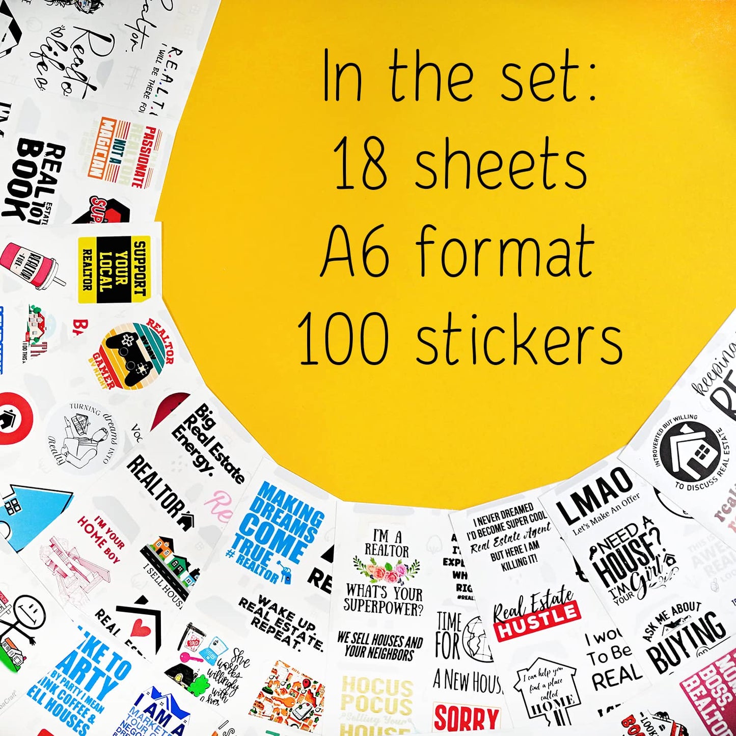BulbaCraft 100 Pcs Funny Realtor Stickers, Real Estate Stickers, Funny Realtor Gifts for Women Agent, Real Estate Agent Presents, Gifts for Women & Men