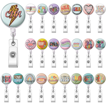 Geyoga 24 Pcs CNA Week Gifts National Nursing Assistants Week Badge Holder Bulk Retractable Badge Reels for Nursing Assistants CNA Student Coworker Women Men Birthday Graduation Appreciation Gift