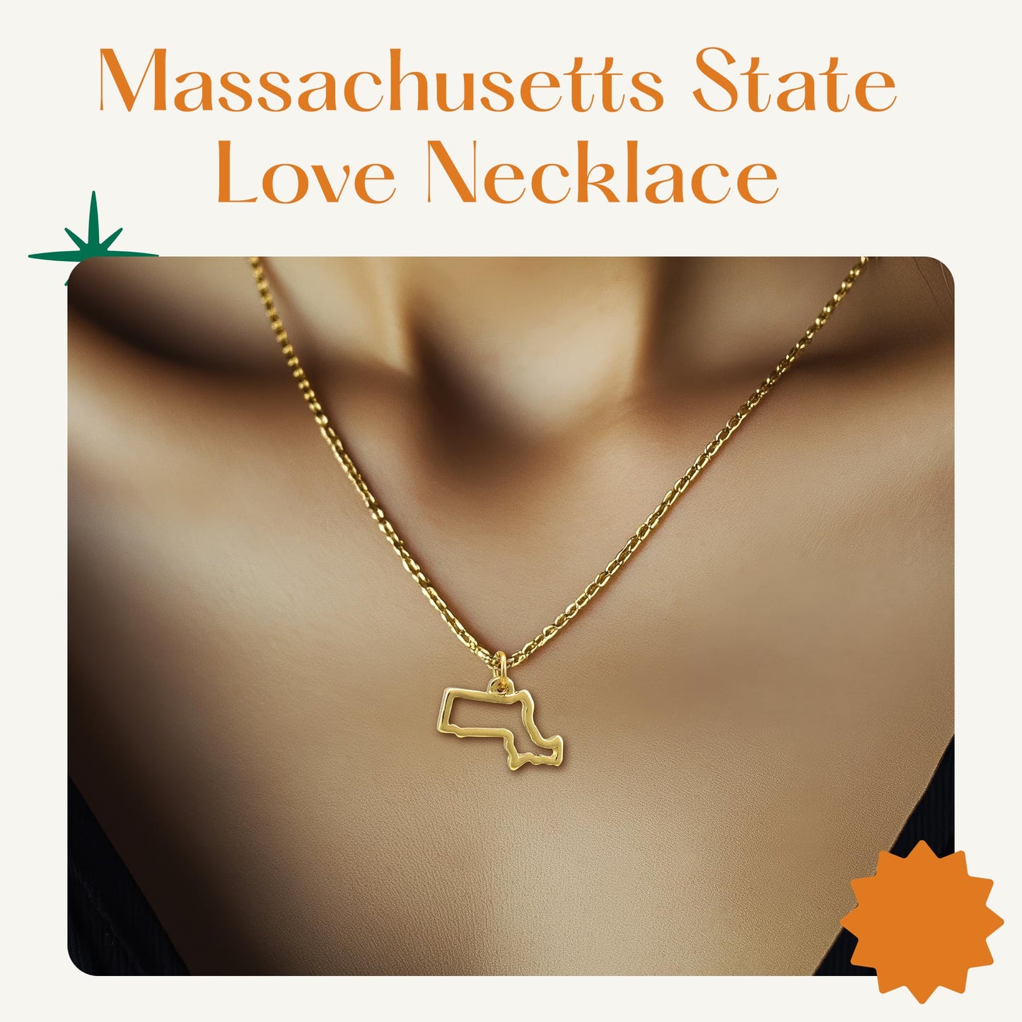 Lucky Feather State Shaped Necklace | 14k Gold-Dipped Pendant Necklace | Easter Basket Stuffer | State Love Fashion Jewelry For Women | Dainty Necklace For Women | Great Gift Idea