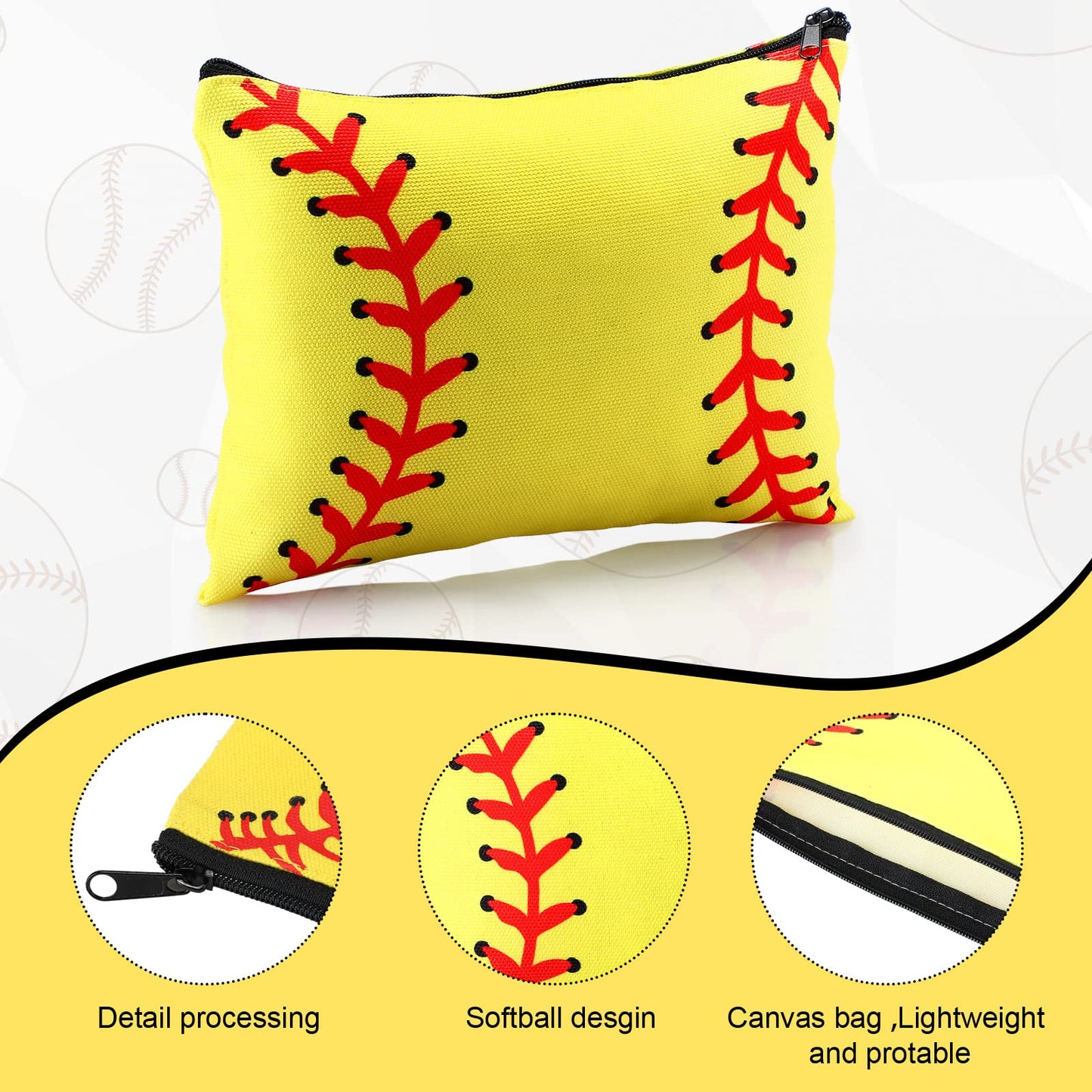 Nuogo 60 Pcs Softball Gifts for Team Girls Softball Party Favors Include Cosmetic Bag, Keychains, Hair Scrunchies, Hair Ties, Bracelets for Sport Theme Birthday Party Supplies