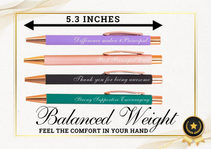 InnoBeta Principal Appreciation Gifts Ballpoint Pen Set of 4, Inspirational Pen for Women Men, Office Tools for Principals Vice Principals