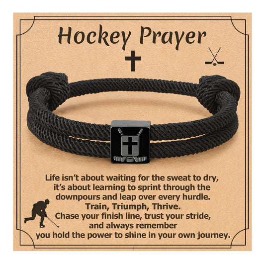Baseball/Basketball/Football/Soccer/Hockey Bracelet for Teen Boys Men Cross Bracelet Gifts for Players Team Lovers Son Grandson Brother Nephew Friend Valentines Day Easter Basket Stuffers Gifts