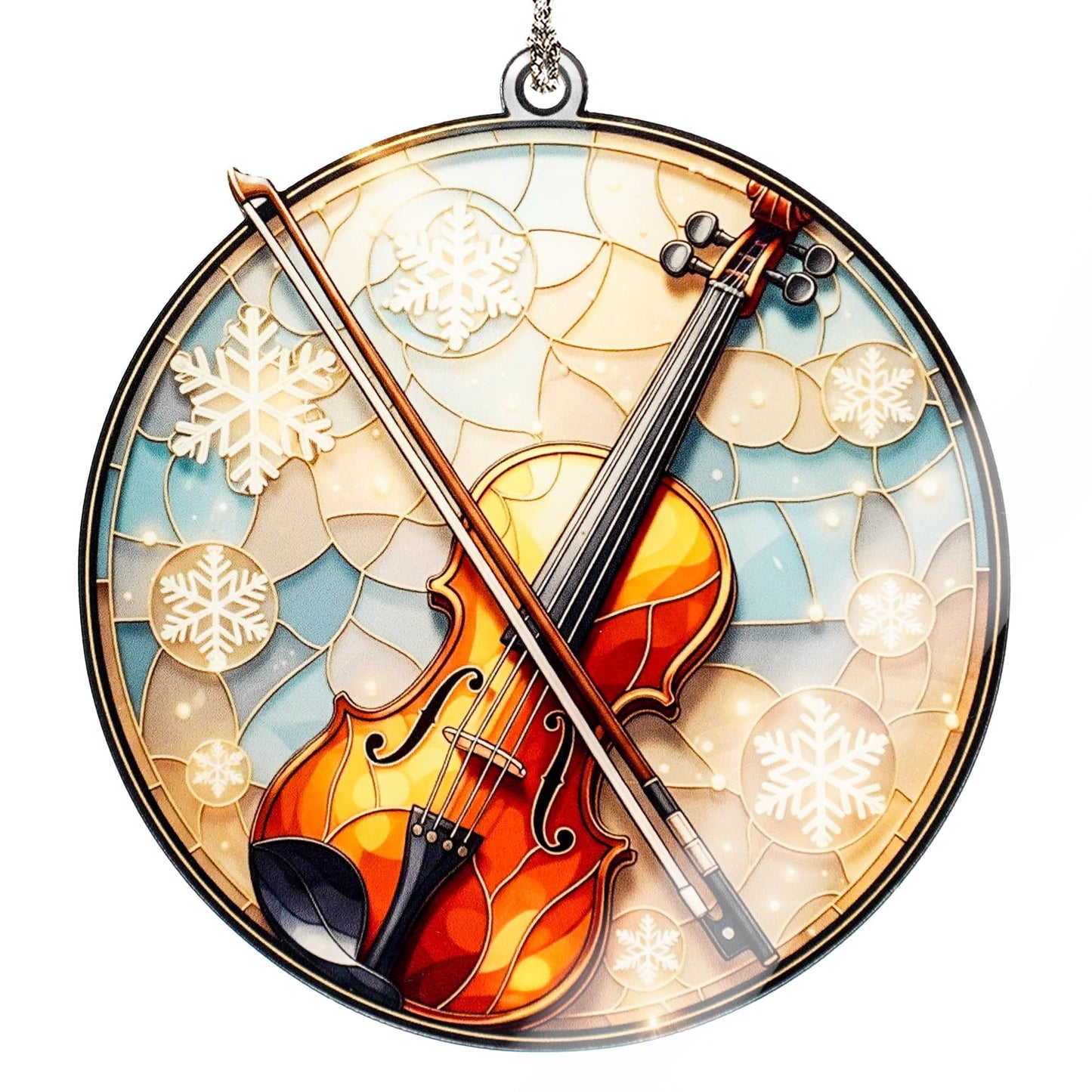 Violin Christmas Ornament– Elegant for Musicians, Violinists, Music Teachers & Classical Music Lovers – White Elephant Gifts - Xmas Tree Funny Decoration