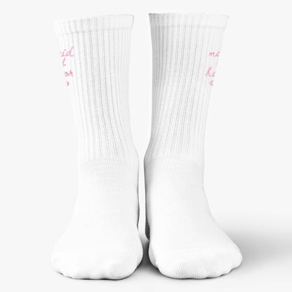 Maid of Honor Embroidered Socks with Pink Bow - Wedding Party Gifts for Maid of Honor, Bride Tribe Socks
