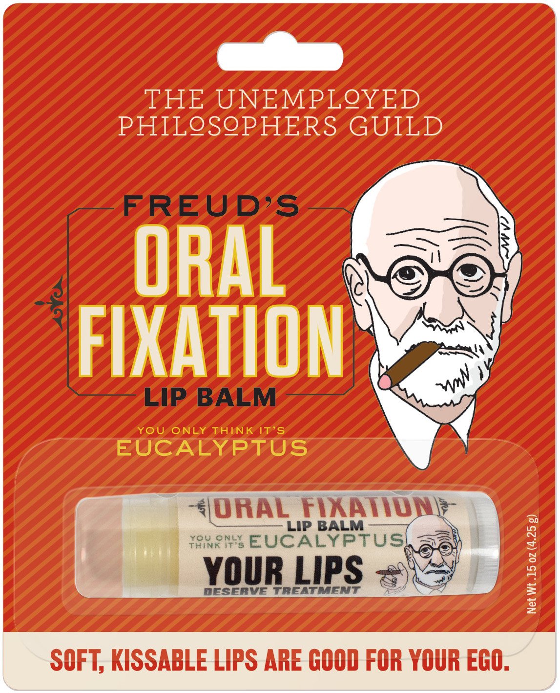 The Unemployed Philosophers Guild Sigmund Freud's Oral Fixation Lip Balm - Eucalyptus Mint Flavored, Cruelty-Free and Made in the USA from Natural and Imported Ingredients
