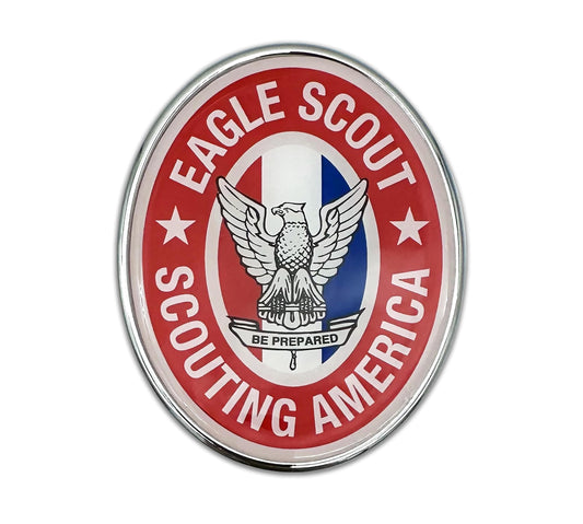 Elektroplate Officially Licensed Eagle Scout Metal Auto Emblem for Cars, Trucks, and All Auto | Universal Fit at 2.5" x 3.1" | Weatherproof