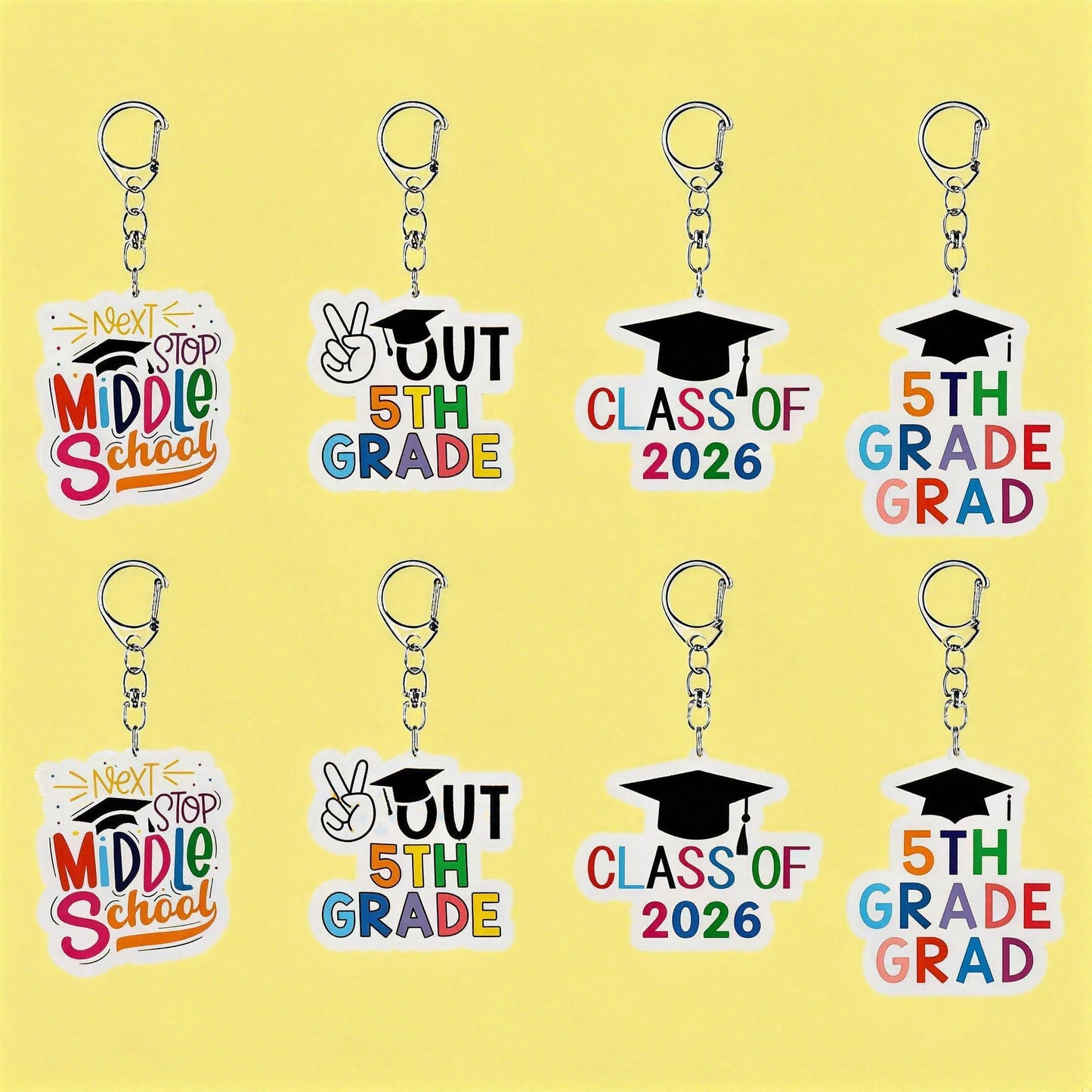Aisosiks 5TH Grade Graduation Keychains Grad Gift for 5TH Grade Graduation Decorations 2026, Elementary School Graduation Gifts for Boys Girls Kids Fifth Grade Graduation Supplies