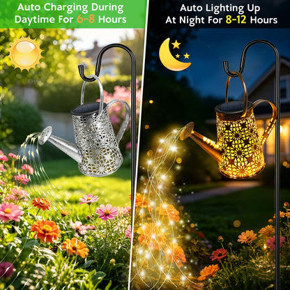 VOOKRY Solar Watering Can Lights, Large Retro Metal Hanging Solar Lights Outdoor Waterproof, Gifts for Women Mom Grandma Birthday, Outside Yard Garden Porch Lawn Patio Decoration, Warm White