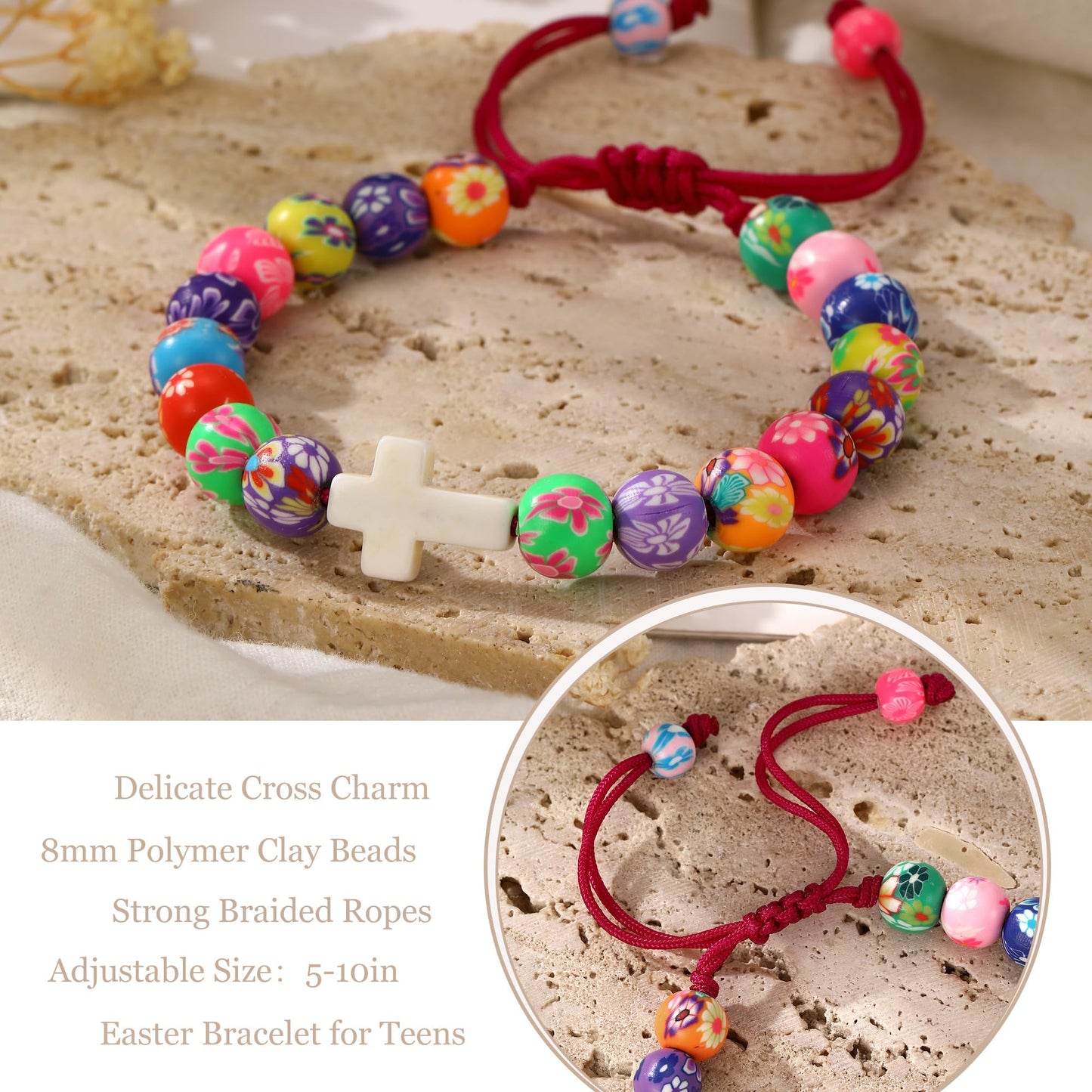 Easter Basket Stuffers for Teens, Happy Easter Bracelets Religious Christian Easter Jewelry for Girls Daughter Granddaughter Niece