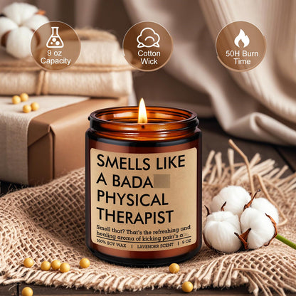LEADO Candle, Physical Therapist Gifts - PT Month, Physical Therapy Gifts for Women, Men - Cool Fathers Day, Thank You, Appreciation, Graduation Present for PTs Therapists, PT School Graduate, Student