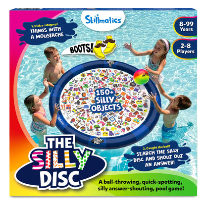 Skillmatics The Silly Disc – Pool Party Game for Kids, Teens & Adults, Funny Spot & Shout Game, Swimming Pool Toy, Outdoor Family Activity, Summer Game, Hilarious Gift for Ages 8, 9, 10 & Up