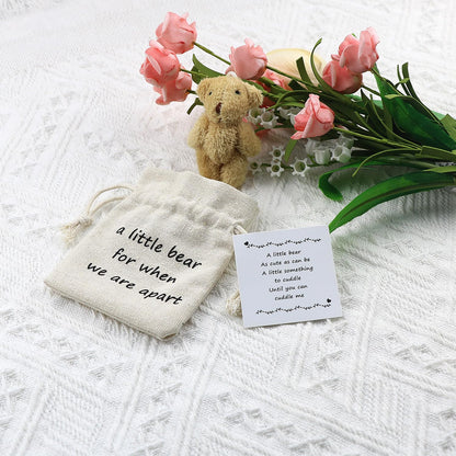 LUOKIFUR Pocket Bear Gift Long Distance Teddy Bear I Love You/Couple Memorial/Missing You Gift (we are Apart)