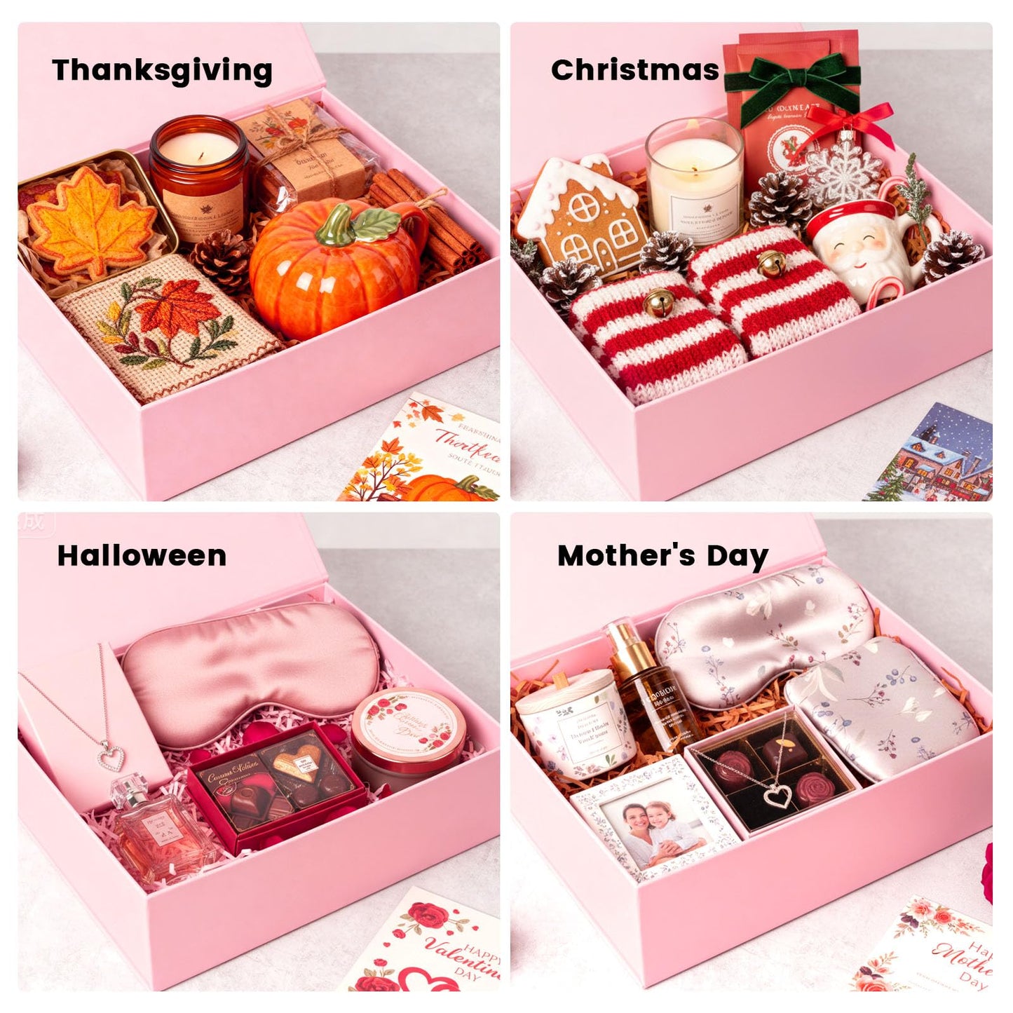 VGOODALL Pink Gift Box, 13x9x4 Inches Gift Boxes for Presents With Lids and Magnetic Closure Collapsible for Mother's Day, Bridesmaid Proposal, Weddings, Anniversary Present