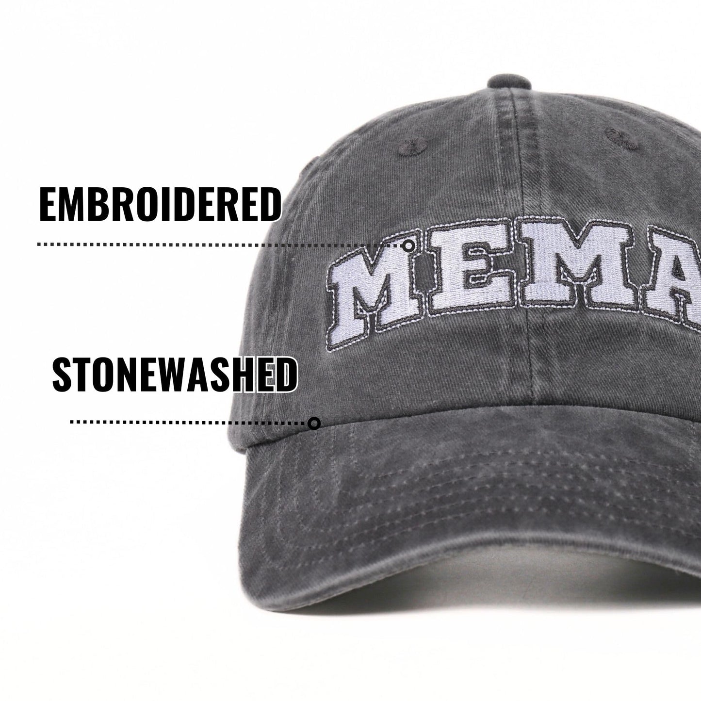 InnoBeta Mema Gifts Cap for Grandma, Funny Adjustable Embroidered Hat Gifts for Birthday, Christmas, Grey