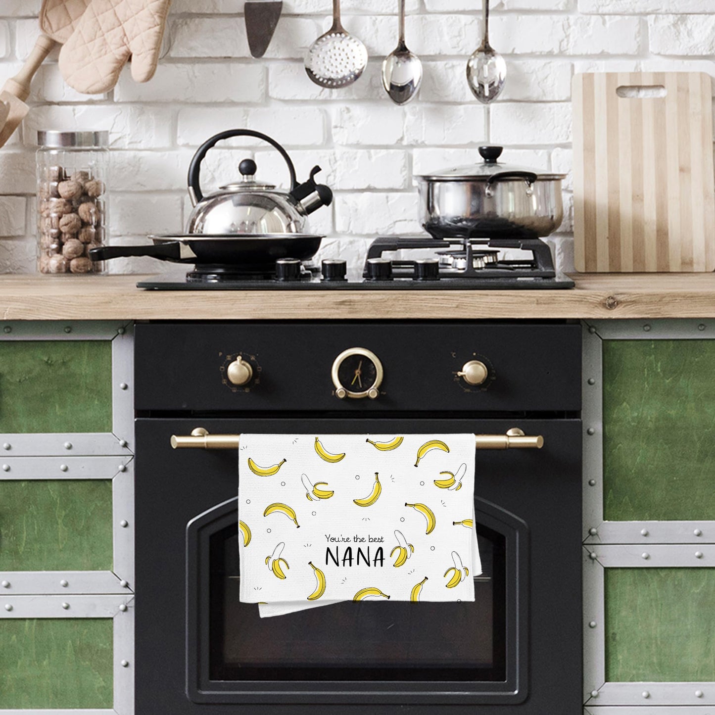 WFSM Nana Gifts Kitchen Towels - Gifts for Nana Kitchen Towels, Banana Gift Hand Towels, Gift for Nana from Grandkids Tea Towel, Nana Gifts for Mothers Day, 16×24 Inches