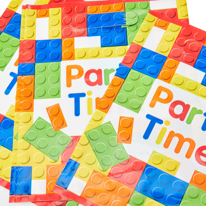 Building Blocks Birthday Loot Bags - (Pack of 8) - Vibrant & Reusable - Perfect Party Favor Collection for Kids Celebrations