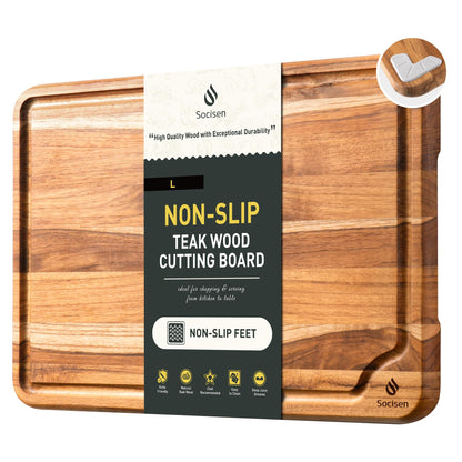 Teak Cutting Board 15inch Non Slip Over Sink Kitchen 2025 First Apartment Essentials Wooden Cutting Board New Home Must Haves Accessories House Warming Decor Housewarming Hostess Host Gifts L