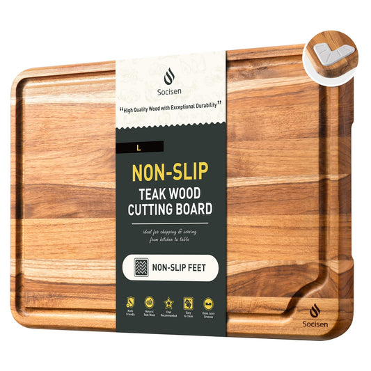 Teak Cutting Board 15inch Non Slip Over Sink Kitchen 2025 First Apartment Essentials Wooden Cutting Board New Home Must Haves Accessories House Warming Decor Housewarming Hostess Host Gifts L
