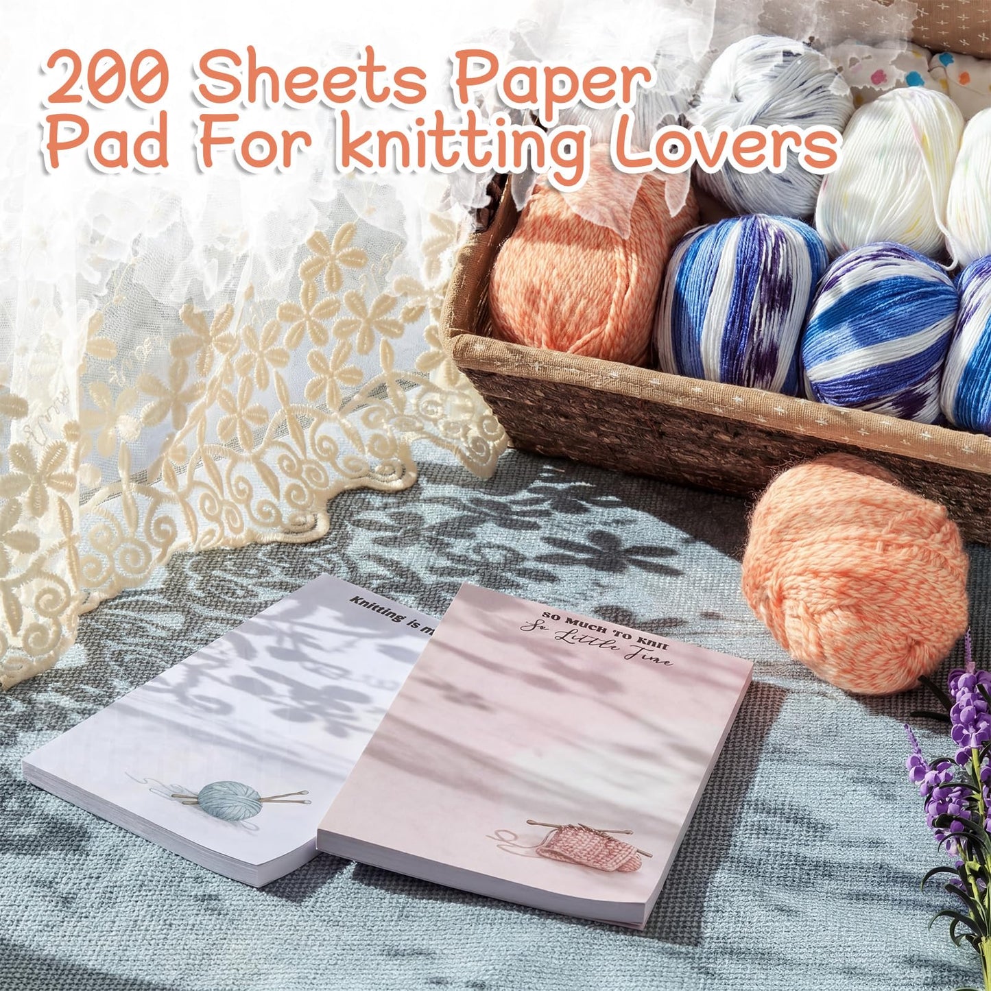 Tinlade 200 Sheet 4 Styles Knitting Gifts to Do List Notepad Gift Knitting Enthusiast Checklist Handy Birthday Appreciation Supplies for Women Crafters Mother Teacher Memos Reminders Supply, 4'' x 6''