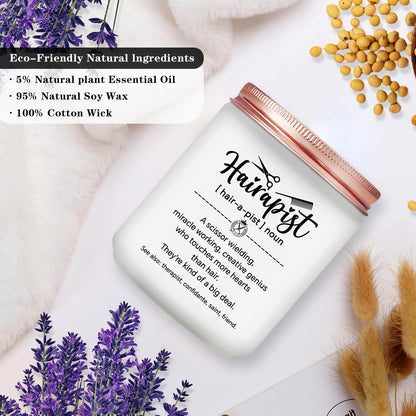 Hair Stylist Gifts for Women Men - Female Hairdresser Gifts Idea, Birthday Christmas Gift for Hairapist Barber Salon Owner Cosmetology Student Graduation Present - Lavender Scented Candle