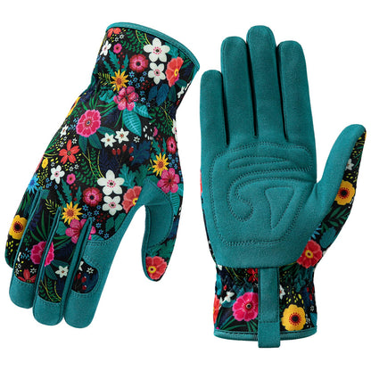 Trifabricy Gardening Gloves for Women, Breathable Leather Garden Gloves with Grip, Thorn-Proof Puncture-Resistant Work Gloves